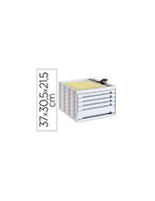 FICHERO CAJ. SOBREM.37X30,5X21,5 CM BANDEJA ORG.SUPERIOR 5 CAJ. GRIS 2