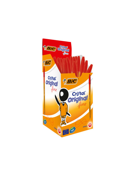 BOLIGRAFO BIC CRISTAL PUNTA FINA ROJO