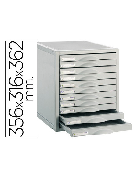 FICHERO CAJON SOBREM.8211C 356X316X362 MM 11 CAJ. COLOR GRIS