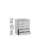 FICHERO CAJON SOBREM.8206C 356X316X362 MM 6CAJ. COLOR GRIS 2