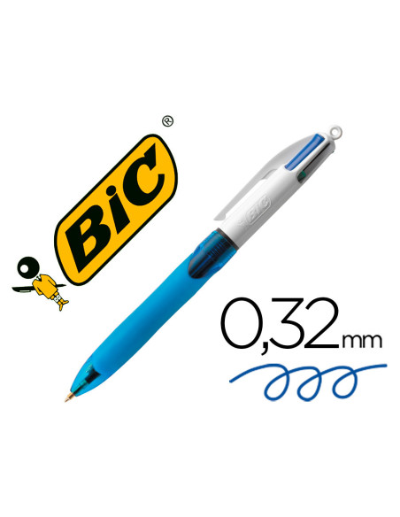 BOLIGRAFO BIC CUATRO COL.C/GRIP CAUCHO ERGONOMICO PUNTA MEDIA 1MM