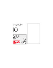 ETIQUETAS ADH. APLI 10053 210X297MM TPTE. EXTERIOR 10H. 2