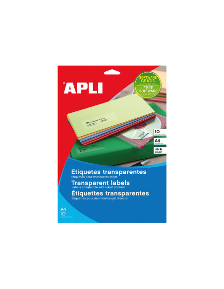 ETIQUETAS ADH. APLI 10053 210X297MM TPTE. EXTERIOR 10H.