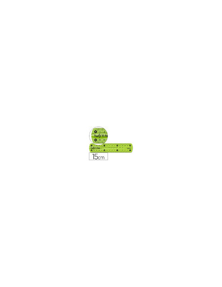 REGLA PLASTICO FLEXIBLE MAPED 15 CM COL.SURT.