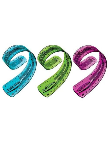 REGLA PLASTICO FLEXIBLE MAPED 15 CM COL.SURT.