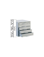 FICHERO CAJ. SOBREM.ARCHISYSTEM 356X316X303 MM 5 CAJ. COLOR GRIS 4 52 2