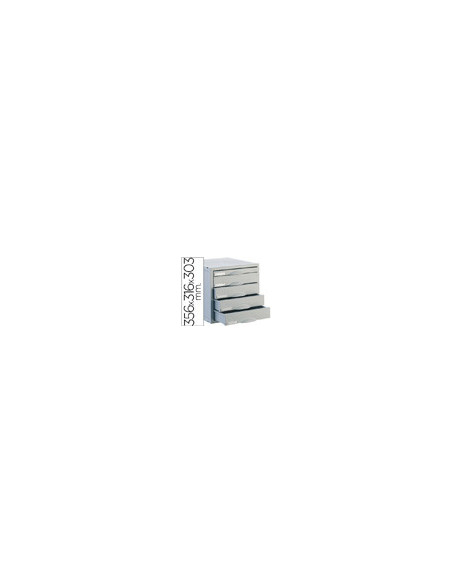 FICHERO CAJ. SOBREM.ARCHISYSTEM 356X316X303 MM 5 CAJ. COLOR GRIS 4 52