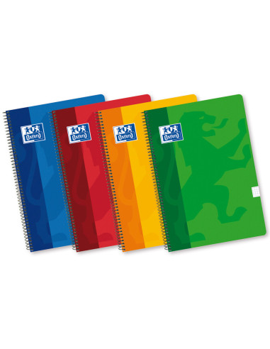 CUADERNO ESP. OXFORD A5 T.CARTON 4MM 80H. 90GR. COL.SURT.