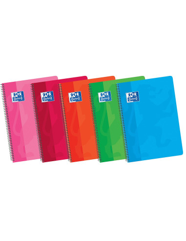 CUADERNO ESP. OXFORD A5 T.CARTON 4MM 80H. 90GR. COL.SURT.