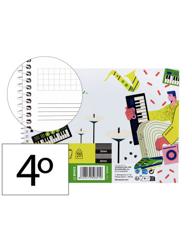 BLOC ESP. LIDERPAPEL MUSICA A5 PENTAGRAMA 3MM 20H 100GR. C/ANOT.