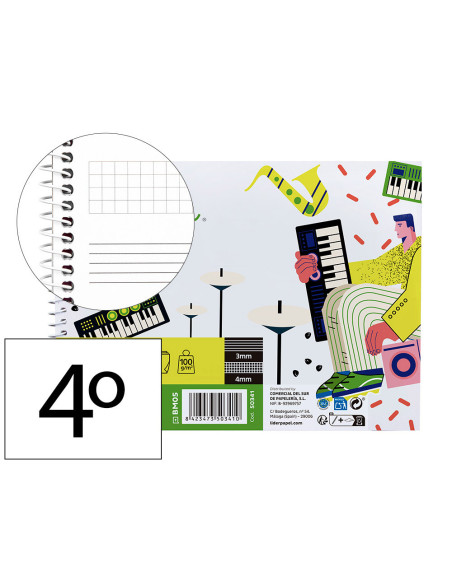 BLOC ESP. LIDERPAPEL MUSICA A5 PENTAGRAMA 3MM 20H 100GR. C/ANOT.