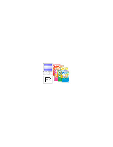 CUADERNO ESP. LIDERPAPEL FL. T.CARTON PAUTA 2.5MM 80H. 70GR.COL.SURT.