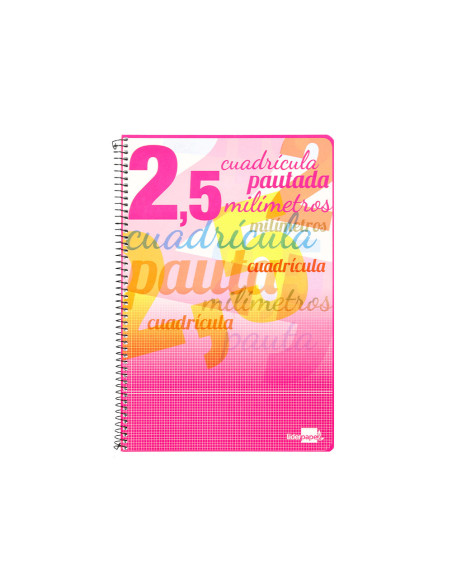 CUADERNO ESP. LIDERPAPEL FL. T.CARTON PAUTA 2.5MM 80H. 70GR.COL.SURT.