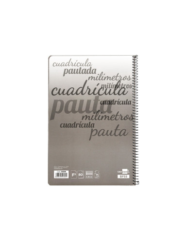 CUADERNO ESP. LIDERPAPEL FL. T.CARTON PAUTA 2.5MM 80H. 70GR.COL.SURT.