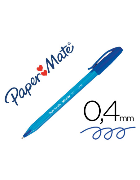 BOLIGRAFO PAPER MATE INKJOY 100 PUNTA MEDIA TRAZO 1MM AZUL