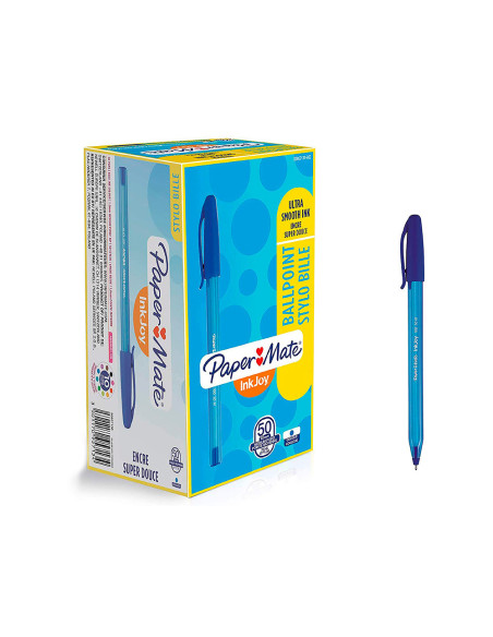 BOLIGRAFO PAPER MATE INKJOY 100 PUNTA MEDIA TRAZO 1MM AZUL