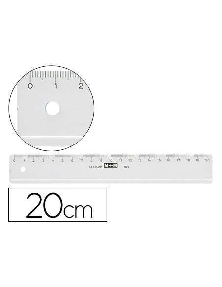 REGLA MOR 20 CM PLASTICO TPTE.