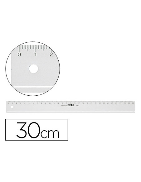 REGLA MOR 30 CM PLASTICO TPTE.