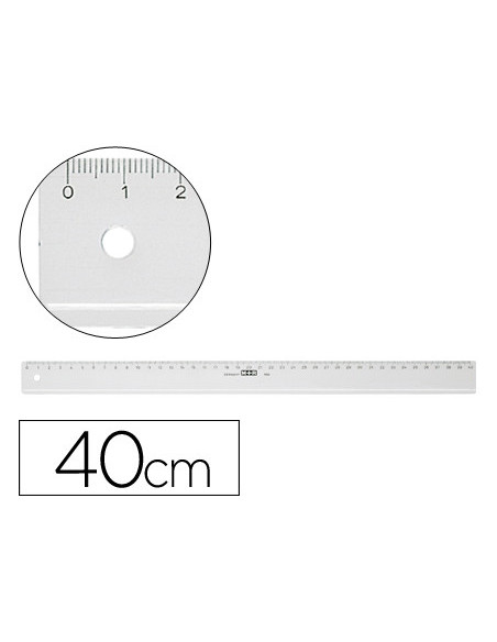 REGLA MOR 40 CM PLASTICO TPTE.