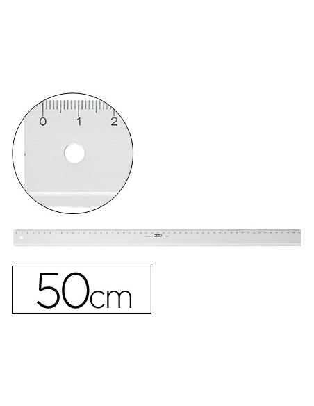 REGLA MOR 50 CM PLASTICO TPTE.
