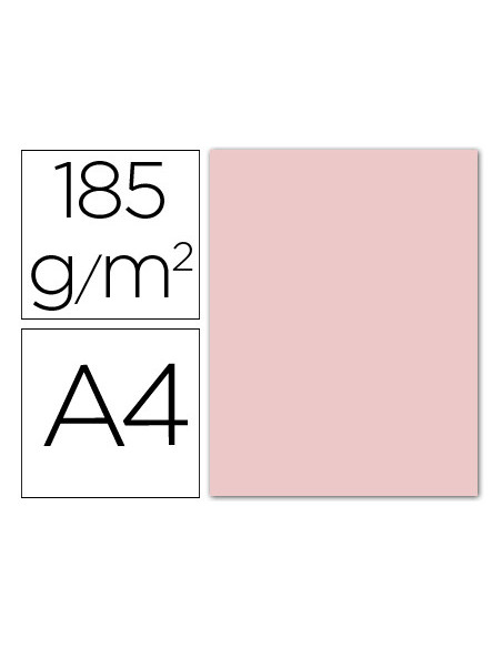 CARTULINA GUARRO DIN A4 ROSA 185 GR PAQUETE 50 H 200040159