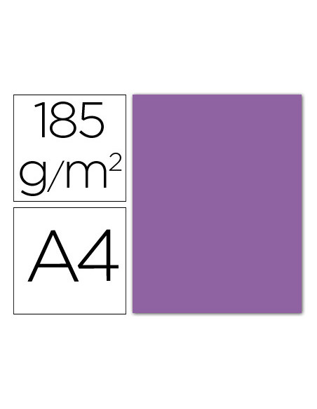 CARTULINA GUARRO DIN A4 VIOLETA 185 GR PAQUETE 50 H 200040165