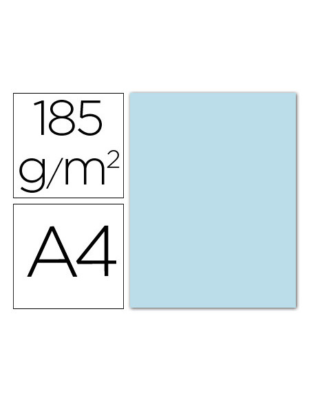 CARTULINA GUARRO DIN A4 AZUL CIELO 185 GR PAQUETE 50 H 200040166