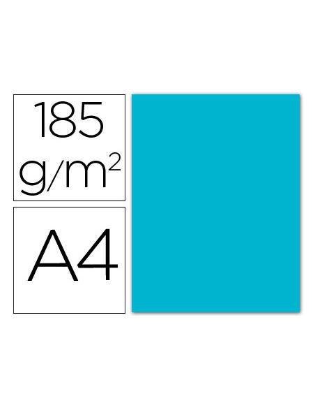 CARTULINA GUARRO DIN A4 AZUL TURQUESA 185 GR PAQUETE 50 H 200040170