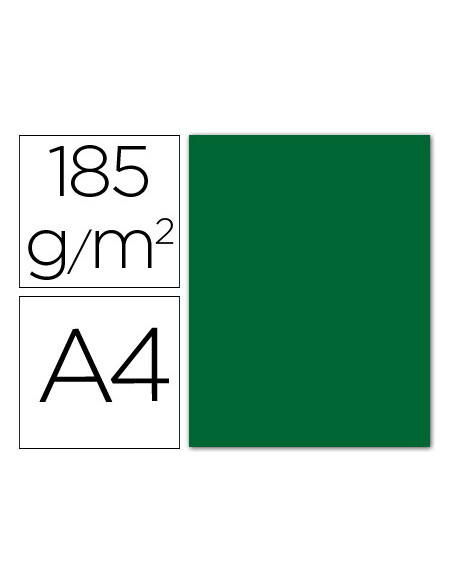 CARTULINA GUARRO DIN A4 VERDE ABETO 185 GR PAQUETE 50 H 200040173
