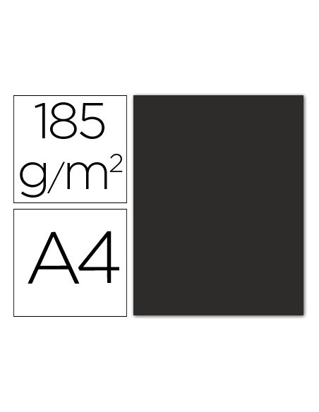 CARTULINA GUARRO DIN A4 NEGRO 185 GR PAQUETE 50 H 200040179