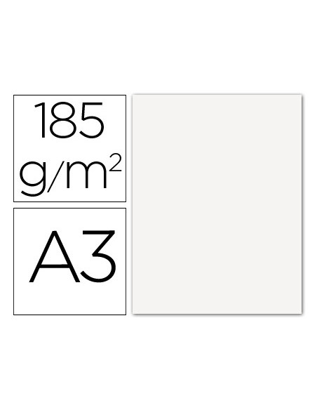 CARTULINA GUARRO DIN A3 BLANCO 185 GR PAQUETE 50 H 200040180