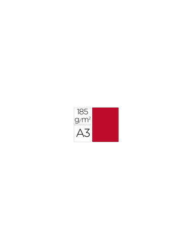 CARTULINA GUARRO DIN A3 ROJO 185 GR PAQUETE 50 H 200040194