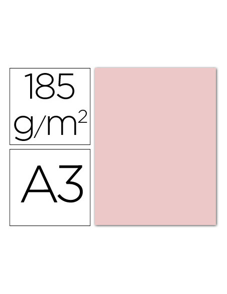 CARTULINA GUARRO DIN A3 ROSA 185 GR PAQUETE 50 H 200040189