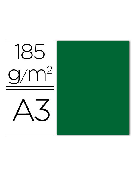 CARTULINA GUARRO DIN A3 VERDE ABETO 185 GR PAQUETE 50 H 200040209