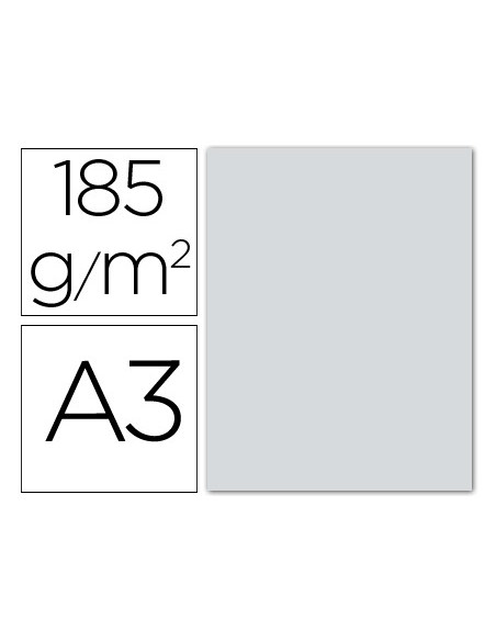 CARTULINA GUARRO DIN A3 GRIS PLOMO 185 GR PAQUETE 50 H 200040215