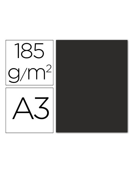 CARTULINA GUARRO DIN A3 NEGRO 185 GR PAQUETE 50 H 200040217