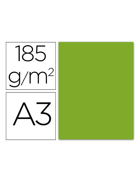 CARTULINA GUARRO DIN A3 VERDE AMAZONA 185 GR PAQUETE 50 H 200040210