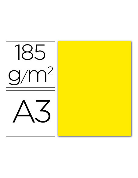 CARTULINA GUARRO DIN A3 AM.FLUORESCENTE 250 GR PAQUETE 50 H 200040816