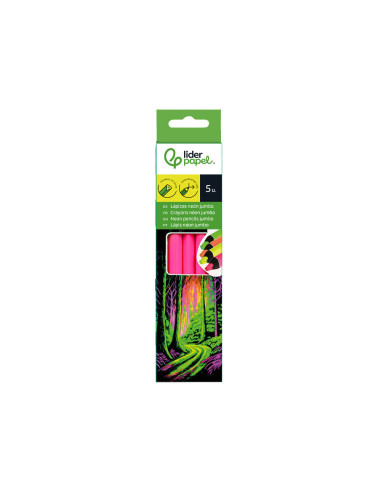 LAPICES DE COLORES LIDERPAPEL JUMBO NEON ROSA