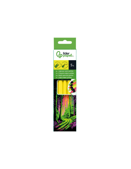 LAPICES DE COLORES LIDERPAPEL JUMBO NEON AMARILLO