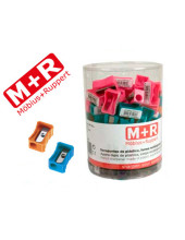 SACAPUNTAS MOR 304 PLASTICO RECTANGULAR UN USO COL.SURT.