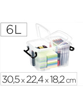 CONTENEDOR PLASTICO CEP 6L.305X224X182 MM TPTE.C/TAPA CIERRE HERM.