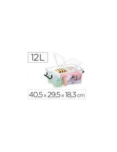CONTENEDOR PLASTICO CEP 12L.405X295X183 MM TPTE.C/TAPA CIERRE HERM. 2