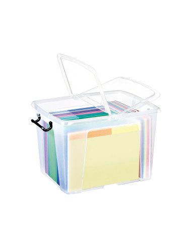 CONTENEDOR PLASTICO CEP 40L.397X498X329 MM TPTE.C/TAPA CIERRE HERM.