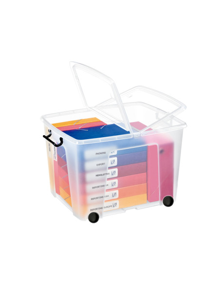 CONTENEDOR PLASTICO CEP 75L.485X600X415 MM TPTE.C/TAPA CIERRE HERM.4R