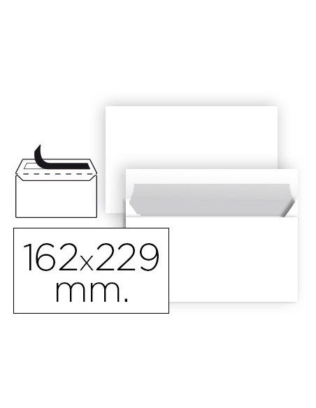 SOBRE LIDER.N 11 BLANCO DIN C5 162X229MM TIRA SILICONA 25UD.
