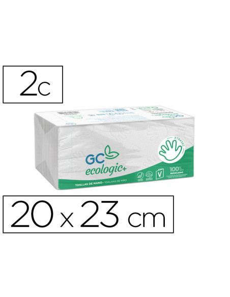 TOALLA PAPEL MANO ENGARZADA ECOLOGICA XTRASEC 20X23 2 CAP. PAQ.196 U.