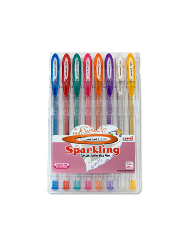 BOLIGRAFO UNI BALL UM-120 SIGNO 0,7 MM TINTA GEL ESTUCHE 8 COL PURP