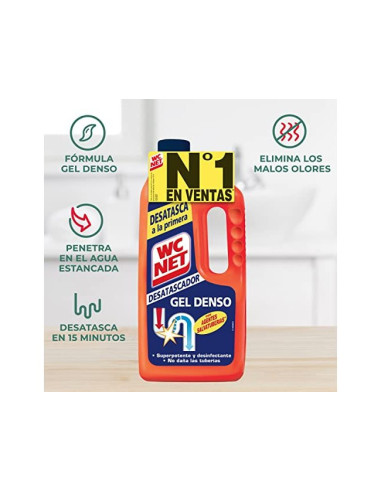 DESATASCADOR DE TUBERIAS GEL WC NET ENERGY BOTELLA DE 1 LITRO