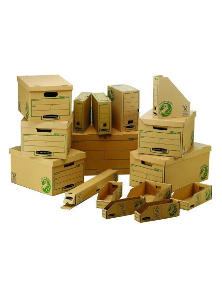 CAJON FELLOWES CARTON RECICLADO 4 CAJAS ARCHIVO 80MM